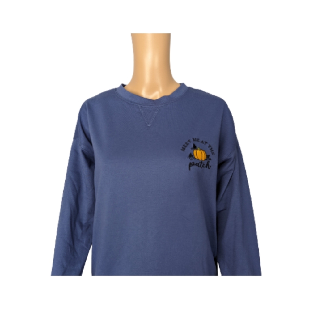 Pumpkins & Potions Blue Meet Me at the Patch Sweatshirt S - Picture 2 of 8